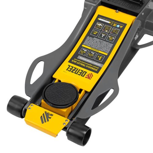 Домкрат гидравлический подкатной, 3 т, 75-500 мм, быстрый подъем, низкий подхват, проф. Denzel-Tehinstrument