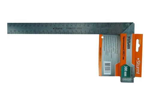 Угольник 300мм, стальной, оцинкованный,  Sturm-Tehinstrument
