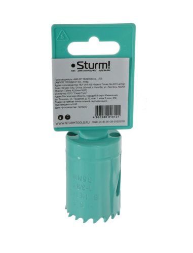 Коронка биметаллическая, 35 мм, 5/8",  Sturm-Tehinstrument