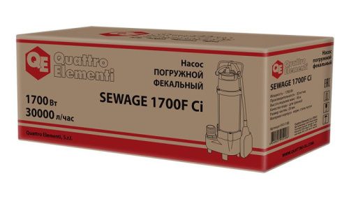 Фекальный насос QUATTRO ELEMENTI Sewage 1700F Ci-Tehinstrument