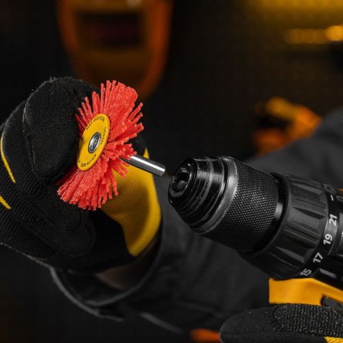 Щетка для дрели, 65 мм, Плоская, со шпилькой, нейлоновая щетина Denzel-Tehinstrument