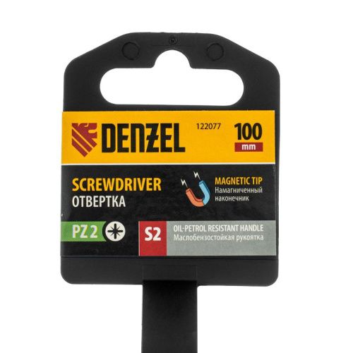 Отвертка, PZ2x100 мм, S2, 3к рукоятка Denzel-Tehinstrument
