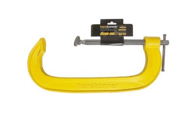 Струбцина G-образная, 300 мм / 12", чугун, оксидированный винт, hanskonner-Tehinstrument