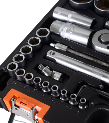 Набор инструментов, 1/2" , 1/4" , CrV, пластиковый кейс 94 предмета Вихрь-Tehinstrument