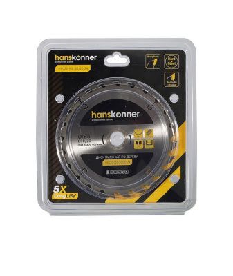 Пильный диск по дереву 165x30/20мм, 24 зубьев, Hanskonner-Tehinstrument