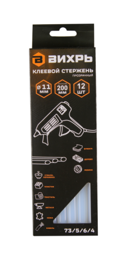 Клеевой стержень Вихрь 11x200 мм, 12 шт-Tehinstrument