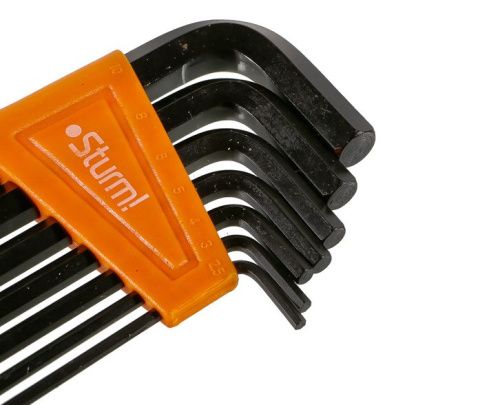 Набор шестигранных ключей 2, 5-10 мм, CrV, 7шт, оксидированное покрытие  Sturm-Tehinstrument