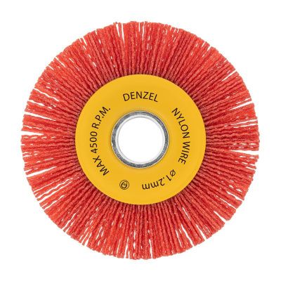 Щетка для УШМ, 125 мм, Плоская, нейлоновая щетина, посадка 22,2 мм Denzel-Tehinstrument