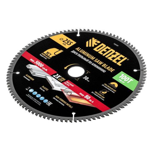 Пильный диск по алюминию ф255 х 30 мм, 100 зубьев Denzel-Tehinstrument