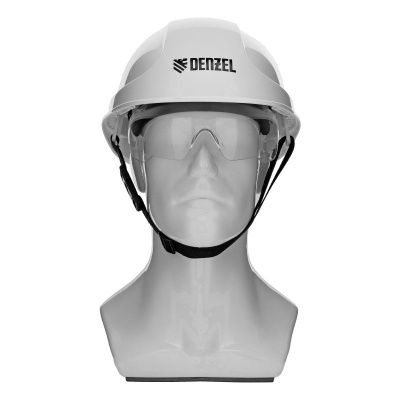 Каска защитная ударопр.«Форвард» (К-05)ABS/PC,комплект со встроен.очк.ОЧК-05 Форвард,белая Denzel-Tehinstrument