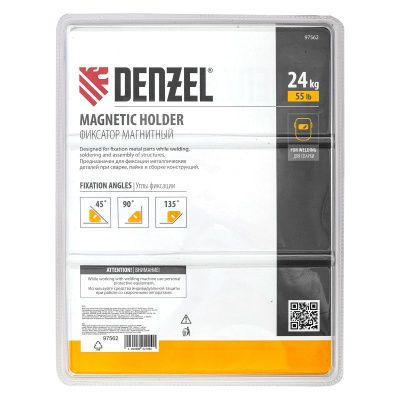 Фиксатор магнитный отключаемый для сварочных работ усилие 55 LB, 45х90 град. Denzel-Tehinstrument