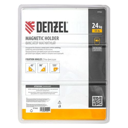 Фиксатор магнитный отключаемый для сварочных работ усилие 55 LB, 45х90 град. Denzel-Tehinstrument