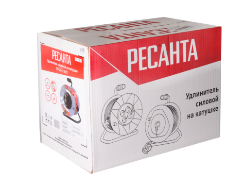 Удлинитель силовой на катушке Ресанта СУ-2х1-30/2 (с выкл., 4 розетки)-Tehinstrument