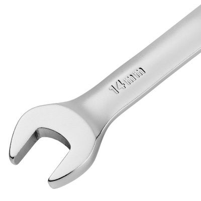 Ключ комбинированный трещоточный, 14 мм, CrV, матовый хром Denzel-Tehinstrument