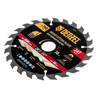 Пильный диск по дереву ф190 х 30 мм, 24 зубьев, тонкий Denzel-Tehinstrument