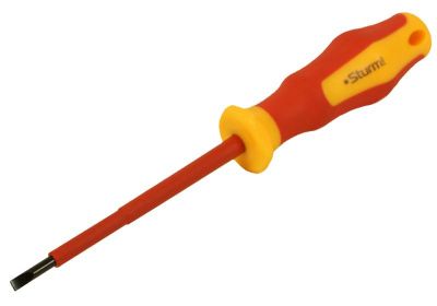 Отвертка плоский шлиц, SL4х100мм, CrV, диэлектрическая  Sturm-Tehinstrument