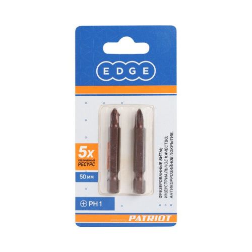 Бита PH1, сталь S2, длина 50 мм, 2 шт., Patriot-Tehinstrument
