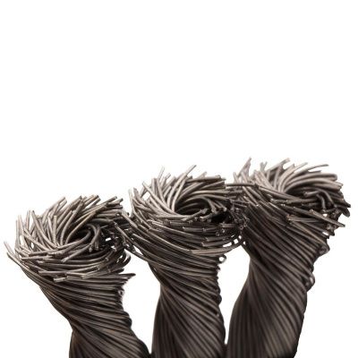 Щетка для УШМ, 150 мм, "Плоская", крученая нержавеющая проволока 0.5мм, посадка 22.2 мм Denzel-Tehinstrument