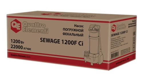 Фекальный насос QUATTRO ELEMENTI Sewage 1200F Ci-Tehinstrument