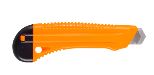 Нож с выдвижным лезвием 18 мм, пластиковый корпус, металлическая направляющая, Вихрь-Tehinstrument