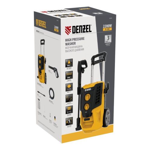 Моечная машина высокого давления R-180, 2200 Вт, 180 бар, 380 л/ч, колесная// Denzel-Tehinstrument