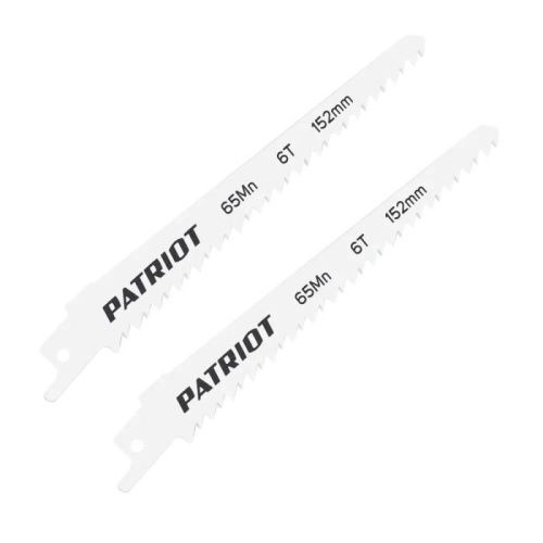 Полотно пильное по дереву для сабельной пилы (152х19х1.27 мм, 6T, 2 шт.), Patriot-Tehinstrument