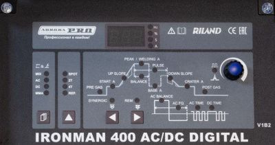 Индустриальный аппарат аргонодуговой сварки AuroraPRO IRONMAN 400 AC/DC DIGITAL (TIG+MMA)-Tehinstrument