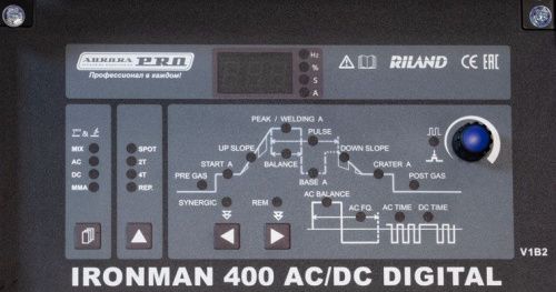 Индустриальный аппарат аргонодуговой сварки AuroraPRO IRONMAN 400 AC/DC DIGITAL (TIG+MMA)-Tehinstrument