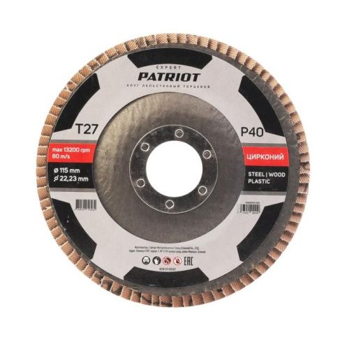 Круг лепестковый торцевой (115x22.23 мм, P40), PATRIOT-Tehinstrument