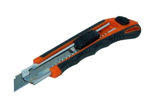 Нож строительный 18мм, 3 доп. лезвия, дополнительный фиксатор,  Sturm-Tehinstrument