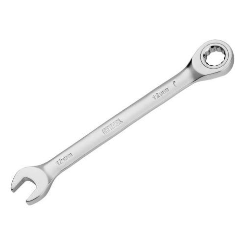 Ключ комбинированный трещоточный, 12 мм, CrV, матовый хром Denzel-Tehinstrument