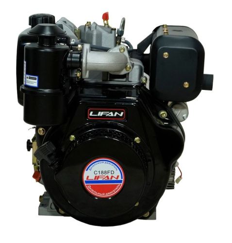 Двигатель Lifan Diesel 188FD, шлицевой вал ?25мм, катушка 6 Ампер-Tehinstrument