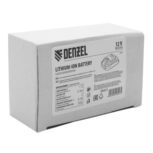 Батарея аккумуляторная IB-12-2.0, Li-Ion, 12 В, 2.0 А/ч Denzel-Tehinstrument