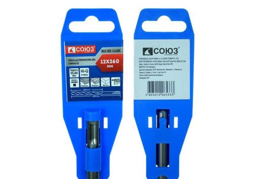 Бур SDS+ 12x260 мм с твердосплавной напайкой, СПИРАЛЬ S4 , Союз-Tehinstrument