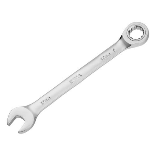 Ключ комбинированный трещоточный, 17 мм, CrV, матовый хром Denzel-Tehinstrument