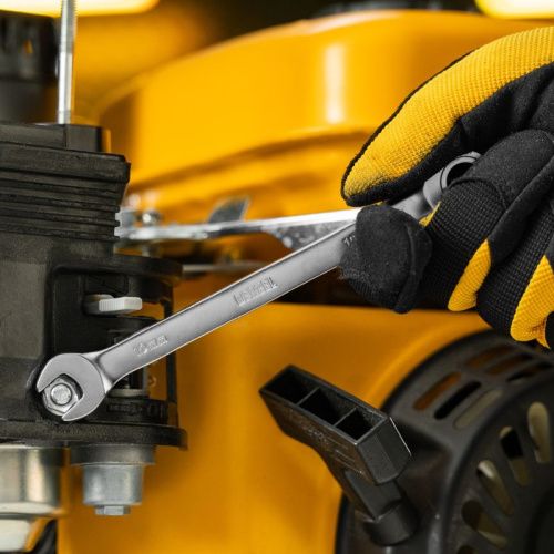 Ключ комбинированный трещоточный, 10 мм, CrV, матовый хром Denzel-Tehinstrument