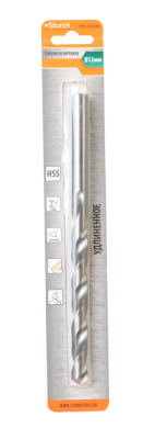 Сверло по металлу  Sturm 12,0х205 мм, сталь HSS, удлинен., 118° ,блистер 1 шт-Tehinstrument