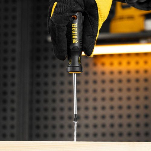 Отвертка, PH1х75 мм, S2, 3к рукоятка Denzel-Tehinstrument