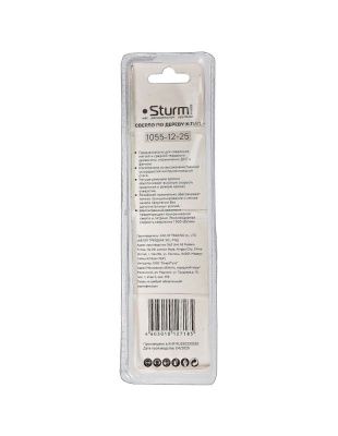 Cверло по дереву X тип, 4 резца, D=25мм, L=165мм, 6гр. Хв., блистер,  Sturm-Tehinstrument