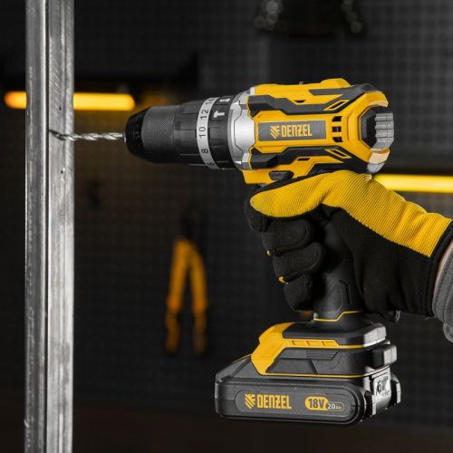 Дрель-шуруповерт аккумуляторная ударная бесщет Denzel CIDB-18-02-Tehinstrument