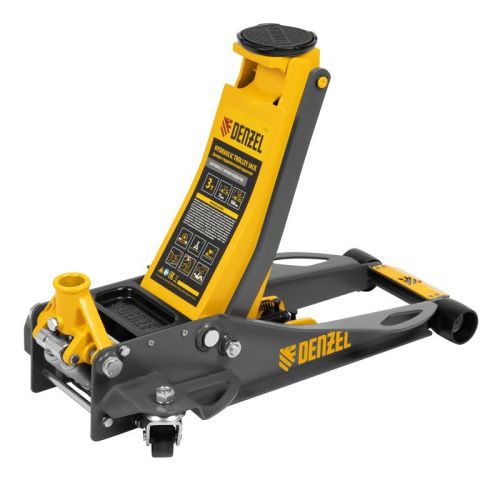 Домкрат гидравлический подкатной, 3 т, 75-500 мм, быстрый подъем, низкий подхват, проф. Denzel-Tehinstrument