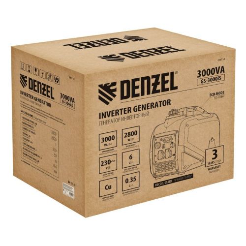 Генератор инверторный Denzel GS-3000iS-Tehinstrument