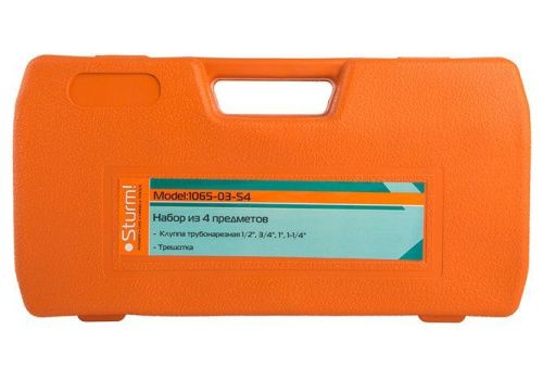 Резьбонарезной набор, трещотка, 4 клуппа 1/2", 3/4", 1", 1-1/4"  Sturm-Tehinstrument