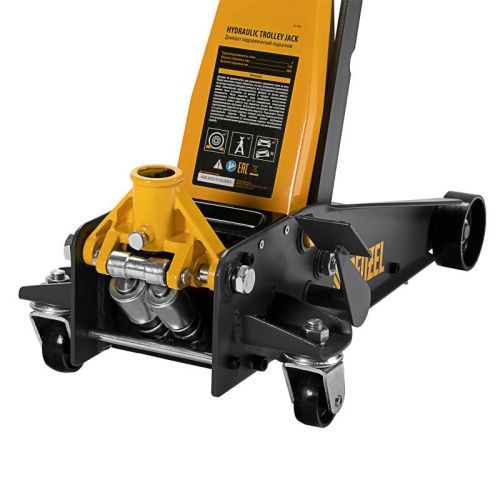 Домкрат гидравлический подкатной 3 т, с фиксатором, быстрый подъем, 135-480 мм, профессиональный Denzel-Tehinstrument