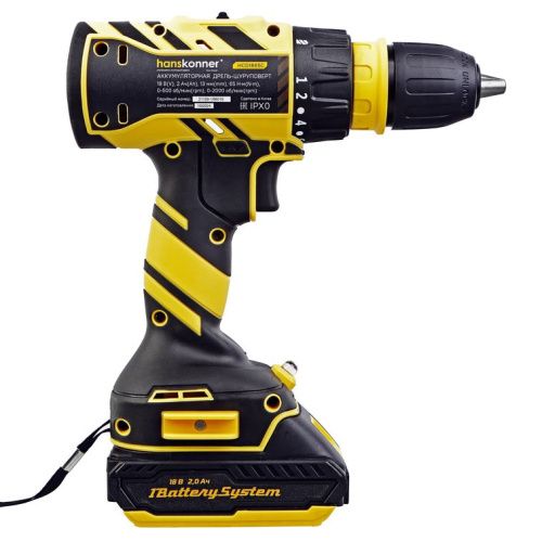 Аккумуляторный шуруповерт Hanskonner HCD1865C 1BatterySystem-Tehinstrument