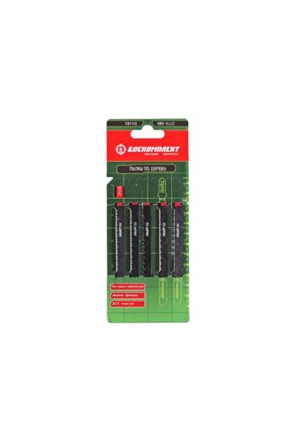 Пилки для лобзика по дереву T311C, 5 шт, 126х100мм, шаг зуба 2,75мм, быстрый прямой рез, HCS, БОЕКОМПЛЕКТ-Tehinstrument