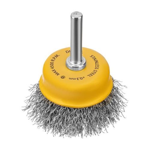 Щетка для дрели, 50 мм, Чашка, со шпилькой, нержавеющая витая проволока Denzel-Tehinstrument
