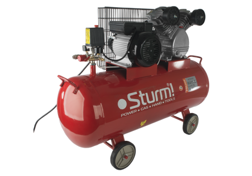 Компрессор воздушный масляный  Sturm AC931031, 2,4кВт, 370 л/мин, ресивер 100 л,  ременной привод-Tehinstrument