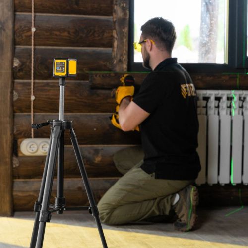 Лазерный уровень DQB, 30 м, зеленый луч, батарейки, сумка Denzel-Tehinstrument