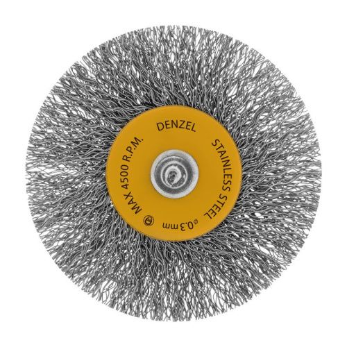 Набор щеток для дрели, 5 Плоских 25-38-50-63-75 мм, шпилька, нерж. вит. проволока Denzel-Tehinstrument